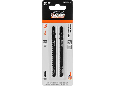 Пилка лобз. по дереву T144D, 2 шт., пропил прямой, грубый, быстрый рез GEPARD GP0631-11