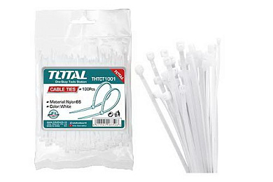 Хомут-стяжка кабельный 400 мм TOTAL THTCT4001 (100 шт)
