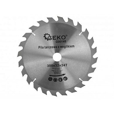 Диск пильный с напаянными зубцами из твердых сплавов 300х32х24T GEKO G00148