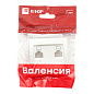 Валенсия лицевая панель розетки RJ-45 2-местная жемчуг EKF PROxima ESK02-L-035-50
