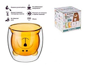 Стакан стеклянный с двойными стенками, 250 мл, оранжевый, серия Bear, Perfecto Linea 30-125002