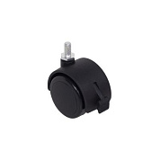 Колесо меб. пласт. FURNI d50 с винтом M8 с торм., черный AKS 122720