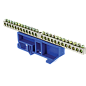 Шина "0" N (6x9мм) 24 отв, цинк синий изолятор на DIN-рейку EKF PROxima sn1-63-24-d