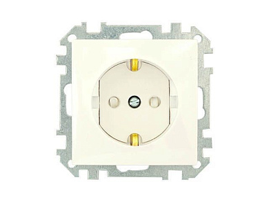Розетка 1-ая (скрытая, с/з, з/ш) бежевая, Стиль, Bylectrica РС16-529 бежевый