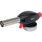 Горелка газовая на цанговый баллон с пьезоподжигом 1300С, 1,3 кВт, 96 г/ч Yato YG-30105