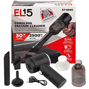 Пылесос автомобильный аккумуляторный 3,7В, 1200мА/ч, 30Вт, контейнер 0,45 л EL15 ST-6659