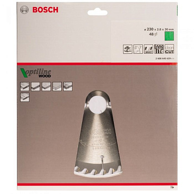 Пильный диск Optiline Wood 230х30 мм Z48 BOSCH 2608640629