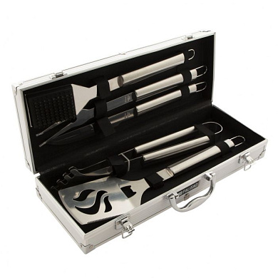 Набор приборов для барбекю, 5 шт, в алюминиевом кейсе, Camping Palisad 69579