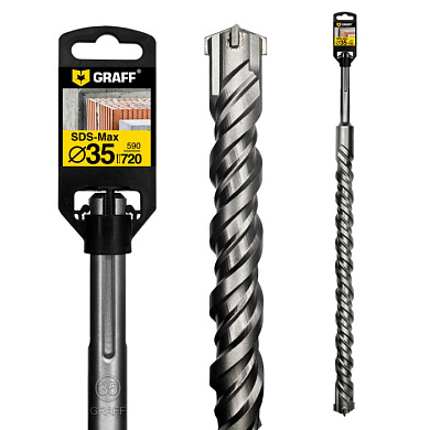 Бур (сверло) по бетону 35х590 мм SDS-max GRAFF 6435720
