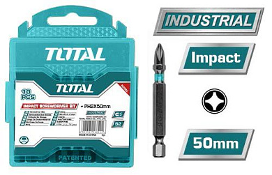 Бита ударная PH2 50 мм TOTAL TACIM16PH223 (10 шт)