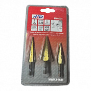 Набор ступенчатых cверл по металлу 3-20 мм с хвостовиком HEX 1/4", HSS 4241 3 пр H-D HD-44731