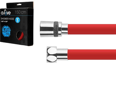 Шланг душевой, Si, 1/2" г-г 150 см, красный, A-five A5-036RD
