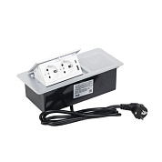 Выдвижной удлинитель Nova 5, 2 розетки, USB A + C, беспроводная зарядка, алюминий, AKS 123514