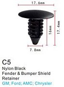 Клипса для крепления внутренней обшивки а/м GM пластиковая, 100 шт Forsage C0005(GM)