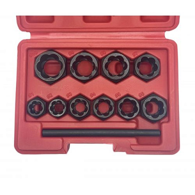 Набор головок-экстракторов 10-19 мм 3/8" 11 пр, 42CrMo H-D HD-0603