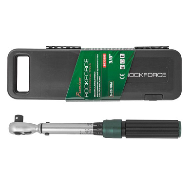 Ключ динамометрический щелчкового типа с быстрой фиксацией "Premium" 5-25Нм, 3/8", в пластиковом кейсе RockForce RF-6473295