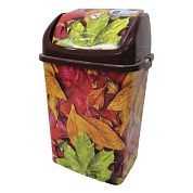 Ведро для мусора "Осень" 8 л бежевый / темно-коричневый РУССПЛАСТ РП-1012 Осень
