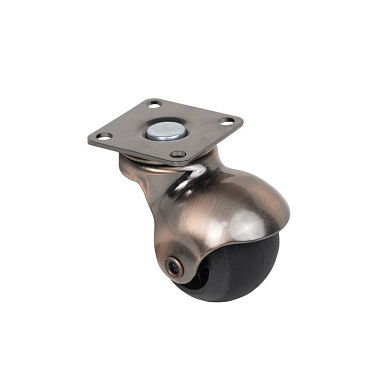 Колесо меб. VINTAGE d40 h52 с площадкой, бронза/черный AKS 122739