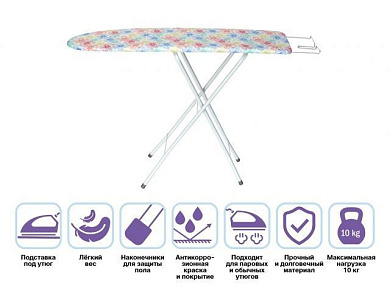 Доска гладильная Basic 4, ДСП1070х300 мм, с подставкой под утюг, Perfecto Linea 42-107304