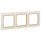 Стокгольм Рамка 3-местная белая с линией цвета шампань EKF PROxima EAM-G-302-20