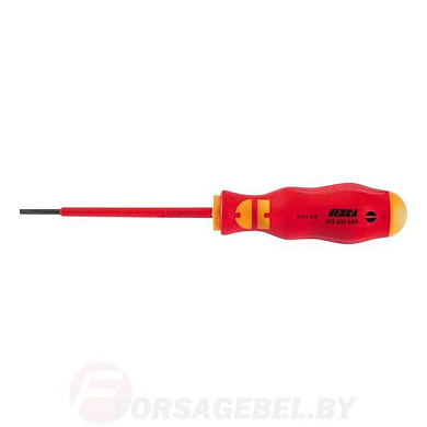 Диэлектрическая шлицевая отвертка 2К VDE 1,2х6,5х150 мм Wurth 0613631065