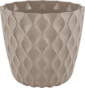 Горшок для цветов InGreen Wave с дренажной сеткой и съемным поддоном 2,5л, D175мм платан Пластик Репаблик IG650210105