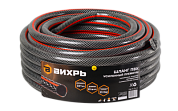 Шланг поливочный ПВХ усиленный премиум, пищевой трехслойный армированный 3/4, чёрн-красн 25 м Вихрь 73/7/2/7