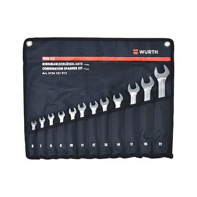 Набор комбинированных ключей SW6-22, 12 шт., Red Stripe WÜRTH 5754101912