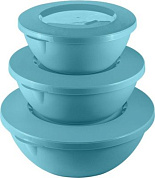 Набор мисок HELSINKI с крышками 3 шт (5л, 3л, 2 л) голубой океан Пластик Репаблик PT127910046