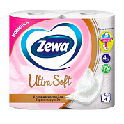 Бумага туалетная Zewa Ultra Soft 4 слоя, 4 рулона