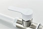 Смеситель для кухни, нержавеющая сталь, сатин + белый Ledeme L74105W