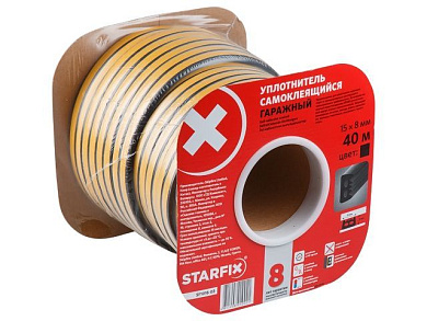 Уплотнитель гаражный W черный 15х8мм 40 м STARFIX SF1016-03