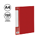 Папка В-611 "Стандарт" с зажимом и карманом, пластик, красный