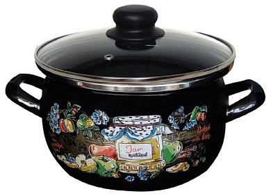 Кастрюля 1,5л (сфера) "Джем" Сантэкс 1-2415112(Черн)(Дж)