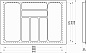 Лоток для столовых приборов 700 BASIC 640*430, серый AKS 114055