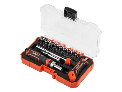 Отвертка реверс. с набором головок и бит 28пр. STARTUL PROFI ST3095-28