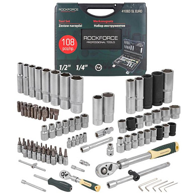 Набор инструмента 108 пр. 1/4''&1/2'' 6-гр. RockForce RF-41082-5L EURO