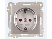 Розетка 1-ая, скрытая, без рамки, с/з, шторки серебро, DARIA, 16 A, 250 V, IP 20 Mutlusan 2100 605 0282