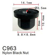 Клипса для крепления внутренней обшивки а/м Форд пластиковая, 100 шт Forsage C0963(Ford)