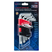 Набор Г-образных ключей HEX (6-гр) 10 пр. 1.5-6, 8, 10 мм YATAFORCE YF-5102