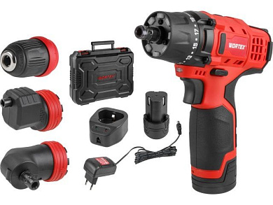 Аккум. дрель-шуруповерт BD 1215 LiSET в чем. + 2 насадки, 12 В, 30 Н*м, 2х1.5 А*ч, БЗП 10 мм, Быстросъемный патрон, шурупы до 6 мм WORTEX 1326469