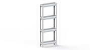 Этажерка 4-х секционная Узкая Kleo 398×127×1000 мм (белый) Полимербыт Мебель 4393201
