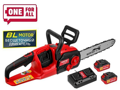 Аккум. пила цепная CEC 3536-1 шина 35 см, 14", 3/8" LP, 1.3 мм с акб и зу ALL1 XLT SET, бесщет, с 2-мя 4 Ач акб и двухслотовым зу, 36 В WORTEX 1333454