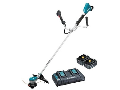 Триммер аккуммуляторный 18.0 В, 2 акб., 5.0 А/ч, Li-Ion, ЗУ, 25,5 - 35 см, плавный пуск, Makita DUR368APT2