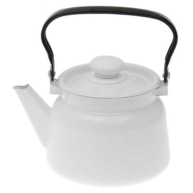 Чайник 2,3 л светлый с пластм. кнопкой Стальэмаль С42714.3
