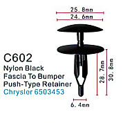 Клипса для крепления внутренней обшивки а/м Крайслер пластиковая, 100 шт Forsage C0602(Chrysler)