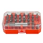 Набор бит PH, PZ, SL, Torx, Torx TR, HEX 1/4'', L25 мм с битодержателем 60 мм, 25 пр JBC JBC-HW-S27