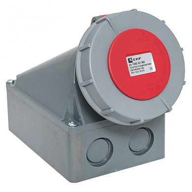 Розетка стационарная наружная 1342 3Р+РЕ 63А 380В IP67 EKF PROxima ps-1342-63-380