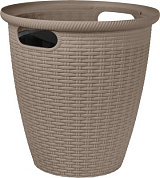 Кашпо InGreen Rattan D 328мм 20л с внутренним горшком 11 л, Молочный шоколад Пластик Репаблик ING50020ШОК