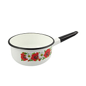 Ковш эмал.1.5 л, белый декором Керченский металлургический завод 90104-082/4-У8Бл